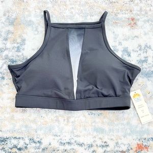 NWT! C&C CALIFORNIA Black with Mesh Sports Bra!
